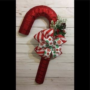 Candy Cane Wreath, Red/White